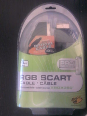 RGB Scart kabel 3m. + Optical Cable (Madcatz) for XBOX 360