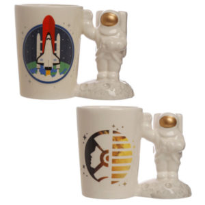 Ceramic Shaped Handle Astronaut Mug