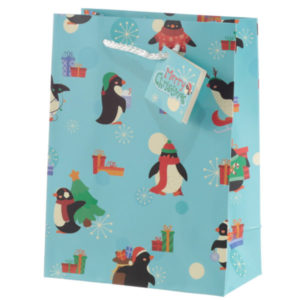 Penguins Medium Christmas Gift Bag