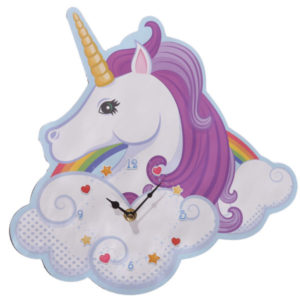 Fun Unicorn and Rainbow Design Decorative Wall Clock