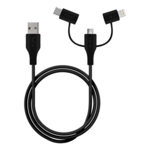 PURO 3 IN 1 USB TO MICRO USB | TYPE C | LIGHTNING black