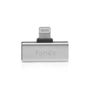 FONEX ADAPTER DUAL LIGHTNING METAL MUSIC & CHARGE silver