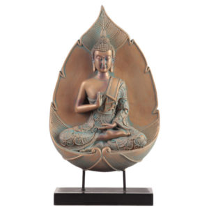 Decorative Copper and Verdigris Thai Buddha - Lotus Enlightenment