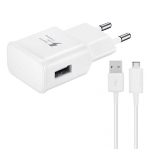Network charger No brand, Adaptive Fast Charge 5V/1A 220A, 1 x USB, Micro USB cable, White - 14864