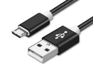 Charging Cable USB micro (Android) - 1,0 Meter (Black-Nylon)