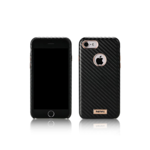 Protector for iPhone 7/7S, Remax Carbon, PU, Black - 51486