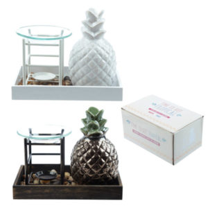 Eden Aroma Set - Ceramic Pineapple and Metal Oil Burner