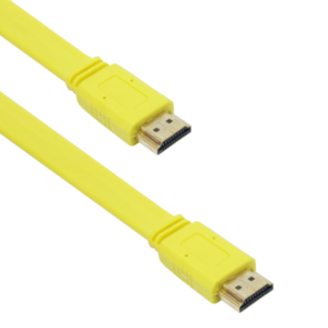 Cable DeTech HDMI - HDMI M/М, 1.8m, Flat, Yellow -18123