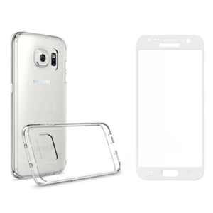 Glass protector with soft edges + Case, Remax Crystal, for Samsung Galaxy S7, White - 52239