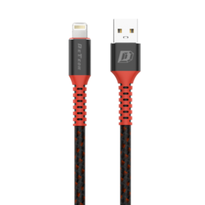 Data cable DeTech DE-C25i, Lightning (iPhone 5/6/7/SE), 1.0m, Black - 40107
