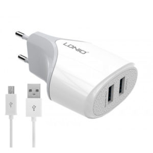 Network charger Ldnio A2268, 5V/2.1A, with 2 USB port and cable Micro USB - 14291
