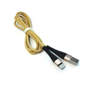 Καλώδιο Φόρτισης - Data Type C USB 1m 2.4A Μπεζ / Μαύρο S-22 ( 16769 )