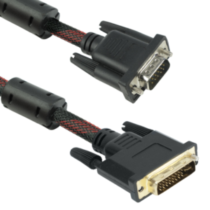 Cable DeTech DVI VGA 3м with ferrite and braid - 18247