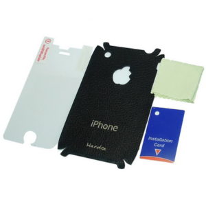 Screen Protector + Genuine Leather MAT Skin for iPhone (White)