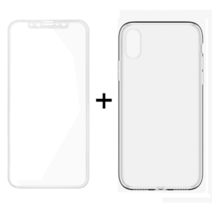 Glass protector + Case, Remax Crystal, for iPhone X, White - 52324