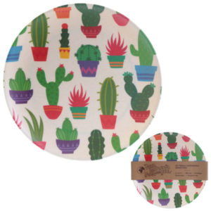 Bambootique Eco Friendly Cactus Design Plate
