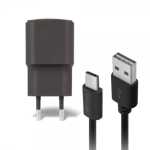 FOREVER TRAVEL CHARGER 2A + TYPE C DATA CABLE black