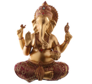 Decorative Ganesh Figurine - Red and Gold