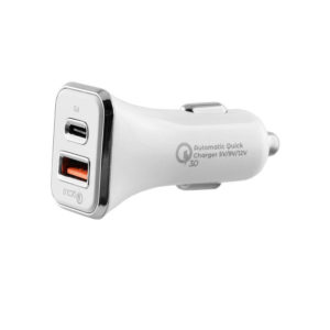 Universal DUAL USB 3.0/Type C Fast Car Charger QC 3.0 40W 5V-7A/9V-4.8A/12V-3.6A Λευκό LCUPD21 Lime ( 74491 )