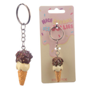 Fun Collectable Double Scoop Ice Cream Cone Keyring