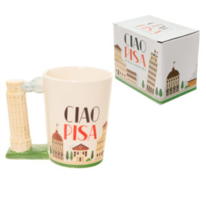 Fun Collectable Pisa Shaped Handle Ceramic Mug