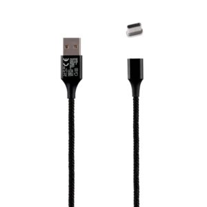 Καλώδιο Type C USB Φόρτισης-Data Magnetic Braided 3.5A QC 2.0 1m Μαύρο NSP ( 16759 )