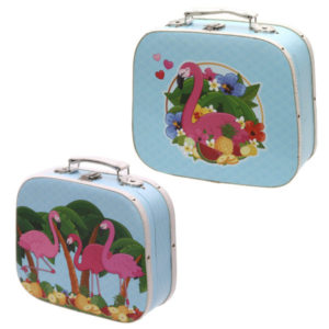 Decorative Set of 2 Flamingo Design Craft Cases