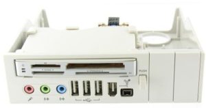 64 in 1 - 5.25 White Panel Cardreader USB Firewire Audio