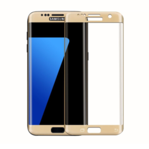 Fullscreen Glass protector, No brand, For Samsung Galaxy S7 Edge, 0.3mm, Gold - 52285