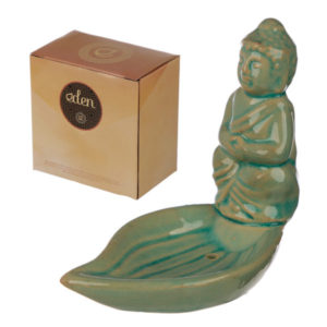 Eden Incense Burner - Green Thai Buddha and Leaf