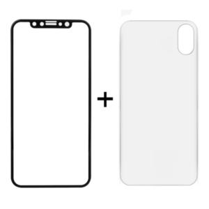 Glass protectors Full 3D, Remax Caesar, For Display & Back, For iPhone X, 0.3mm, Black - 52325