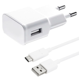 Network charger, No brand, 5V/1A, 220A, 1 x USB, with Type-C cable, White - 14849