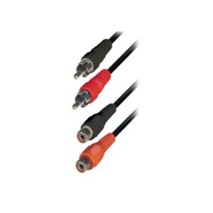 1.5m M/F 2RCA Plug To 2RCA Jack Nickel Well CABLE-451-BW ( 11702 )