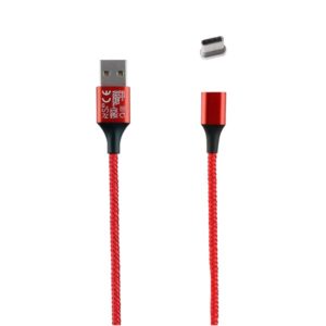 Καλώδιο Type C USB Φόρτισης-Data Magnetic Braided 3.5A QC 2.0 1m Κόκκινο NSP