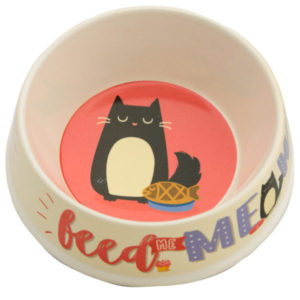 Eco Friendly Bamboo Pet Food Bowl - Feed Meow Feline Fine Cat