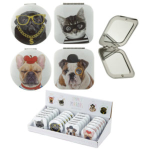 Fun Cat and Dog Meow and Woof Compact Mirror