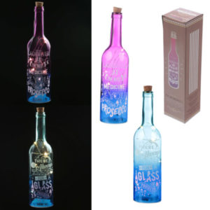 Decorative LED Glass Bottle Light - Prosecco Slogans