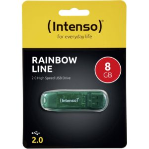 ΣΤΙΚΑΚΙ ΜΝΗΜΗΣ INTENSO 8GB USB 2.0 RAINBOW LINE green