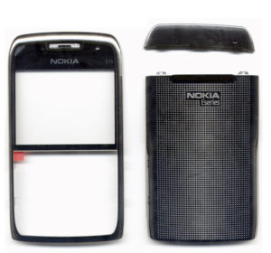 Προσοψη Για Nokia E71 Γκρι OR Εμπρος Ασημι Με Μαυρο Τζαμακι-Καλυμμα Μπαταριας Και Button Cover Γκρι (3 Τεμαχια)