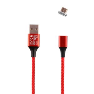 Καλώδιο Micro USB Φόρτισης-Data Magnetic Braided 3.5A QC 2.0 1m Κόκκινο NSP