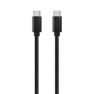 Data cable, DeTech, USB Type-C - USB Type-C 2.0, 1.0m, Braided, Black - 14966