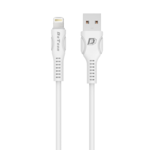 Data cable DeTech DE-C27i, Lightning (iPhone 5/6/7/SE), 1.0m, White - 40110