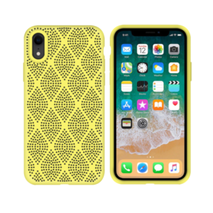 Silicone case No brand, For Apple iPhone XR, Grid, Yellow - 51640