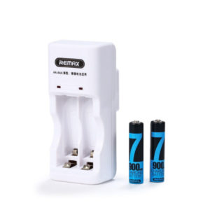 Rechargeable battery charger, Remax RT-DC02, +2xAAA Batteries Pack, White - 14816