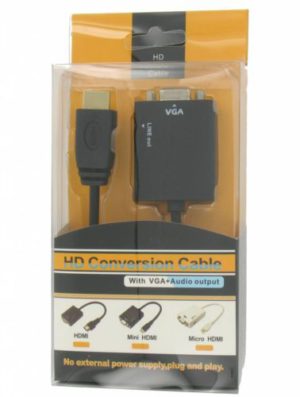 Αντάπτορας HDMI to VGA + Audio Converter Cable