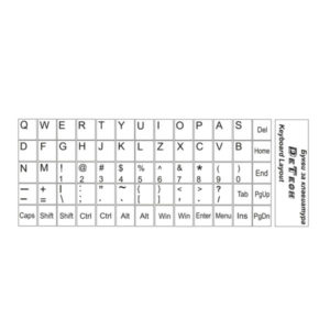Letters for keyboard, DeTech, Latin, White - 17045