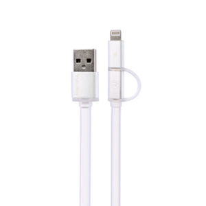 Data cable, 2 in 1, Remax Aurora, Micro USB / iPhone 5/6/7 Lightning, White - 14431