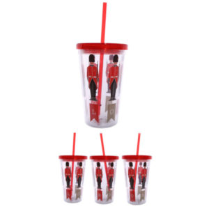 Funky Guardsman Double Walled Cup with Lid and Straw