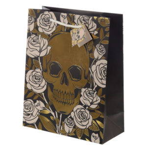 Skulls and Roses Metallic Large Gift Bag