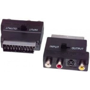 ΟΕΜ Adapter DP Scart jacks to cinch and S-Video, Black